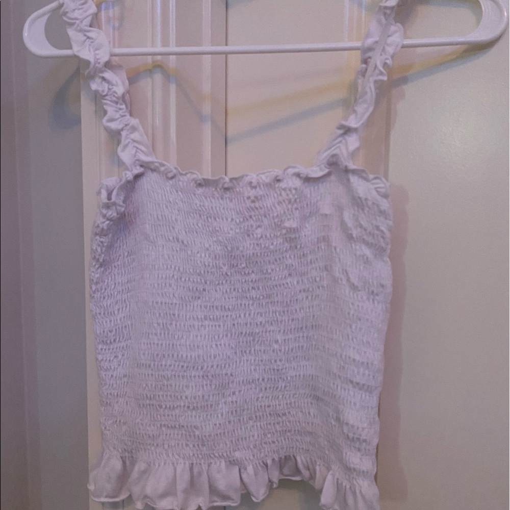 White crop tank top
